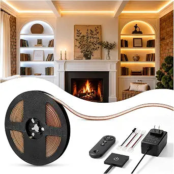 V4light COB LED Strip, 16.4ft 24V Dimmable Remote Under Cabinet Lights
