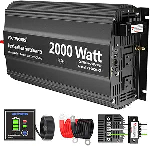 2000 Watt Pure Sine Wave Inverter 12V DC to 110V 120V AC Power Inverter