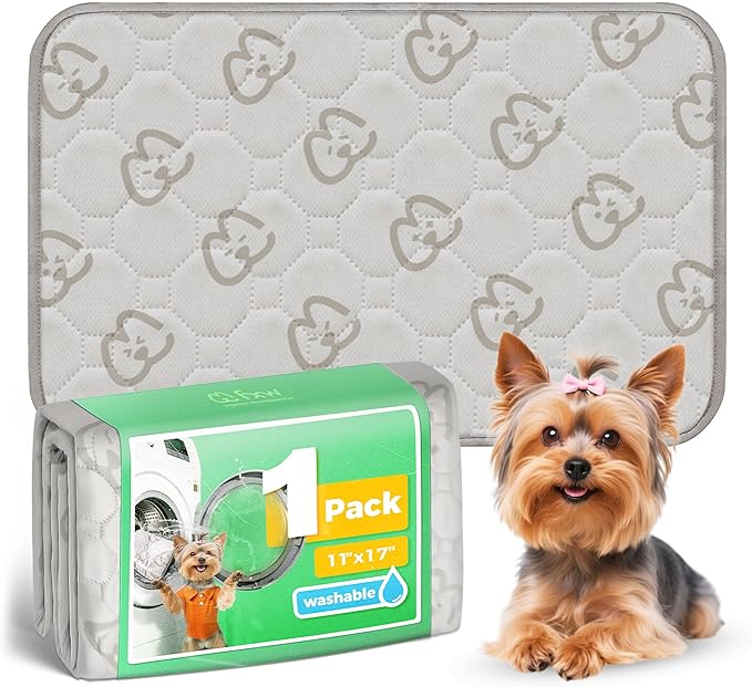 FXW Washable Pee Pads for Dogs, Puppy Pads with Super Absorbent, Specifically Designed for 18inch Cages, 11" x 17" Rectangle, Khaki, 1 Pack