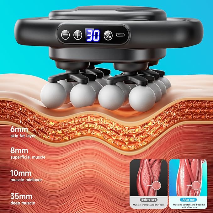 Upgraded 16-Head Mini Massage Gun, Electric Deep Tissue Massage, 3 Modes, 30 Levels Of Speed, Used To Relieve Pain In Neck, Back, And Leg Muscles, Lightweight And Portable, Suitable For Small Figures