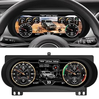 12.3 inch HD Screen Digital Dash Instrument Cluster for for Jeep Wrangler JL/Gladiator 2018-2023, Digital Dashboard 1920 * 720 Speedometer Display Odometer OTA Upgrad, Plug&Play