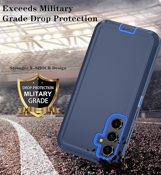ONOLA Compatible with Samsung Galaxy S26 Case with HD Screen Protector, Heavy Duty Shockproof & Dropproof 3-Layer Cover Phone Case for Galaxy S26 6.3''，DarkBlue