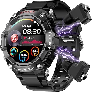 Smart Watch for Women Men, Smartwatch for iPhone & Android Bluetooth (Answer/Call) Built-in Earbuds, 1.52" HD Fitness Tracker with 100+ Sport Modes