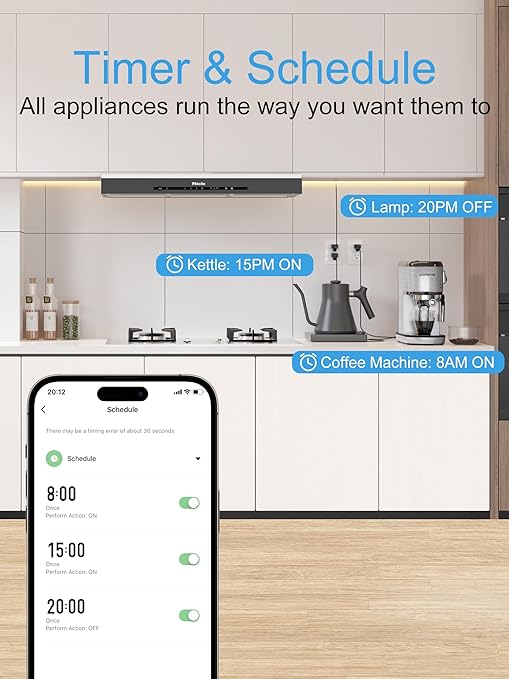 EIGHTREE Mini Smart Plug 𝟓𝐆𝐇𝐳 𝐖𝐢-𝐅𝐢 𝐂𝐨𝐦𝐩𝐚𝐭𝐢𝐛𝐥𝐞 𝟏𝟓𝐀, 𝗘𝗻𝗲𝗿𝗴𝘆 𝗠𝗼𝗻𝗶𝘁𝗼𝗿𝗶𝗻𝗴, Smart Plugs That Compatible with Alexa & Google Home & SmartThings, Remote Control, Timer