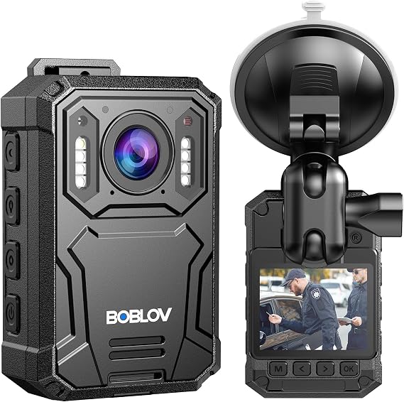 BOBLOV KJ23Pro 2K 128GB Body Worn Camera with Night Vision, 4000mAh Battery