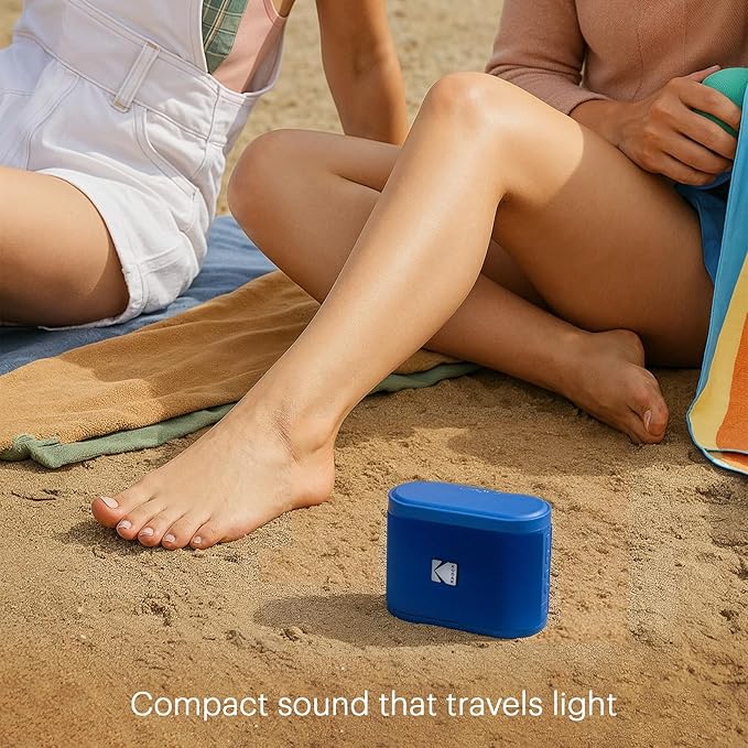 KODAK SOUNDBRIX Magnetic Splittable Bluetooth Speaker Shower Speaker IPX4 Water Resistant Ultra Portable Speaker Wireless 5H Playtime Electronics for Outdoors Home Travel Gifting Stackable Design Blue