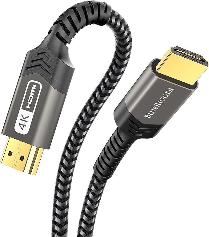 BlueRigger 4K HDMI Cable (30FT, 4K 60Hz HDR, High Speed 18 Gbps, eARC, Nylon Braided Cord) - Compatible with PS5, PS4, Xbox, Roku, Apple TV, HDTV, Blu-ray, PC