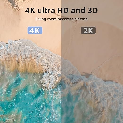 4k Hdmi Cable 50ft Ultra High Speed HDMI 2.0 Cable 4K@60Hz 18gbps Gold Plated Connector 3D ARC Ethernet HDMI Cord for HDTV Monitor Laptop Roku TV Xbox PS4/PS5(Silvery)