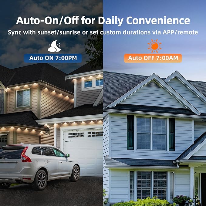 200FT Permanent Outdoor Lights for House,RGB LED Eaves Lights with IP67 Waterprooff, Smart App Remote Control, Music Sync, for Christmas,Daily & Holiday Party Decor