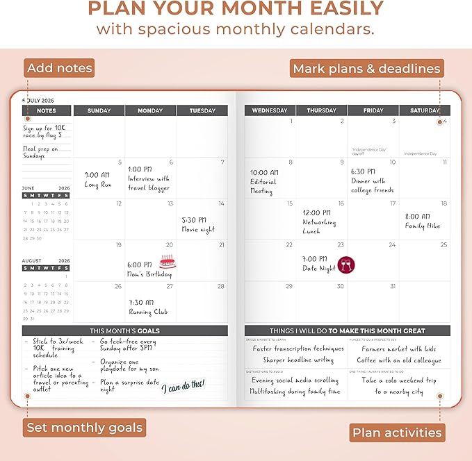 Clever Fox Planner PRO Dated (Jan 2026–Jan 2027) Weekly & Monthly Life Planner to Increase Productivity, Time Management and Hit Your Goals – Organizer, Gratitude Journal – A4 Size (Orange)