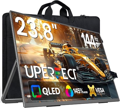 UPERFECT 24" 144Hz Portable Monitor, QLED 145% sRGB 450Nits Gaming Monitor