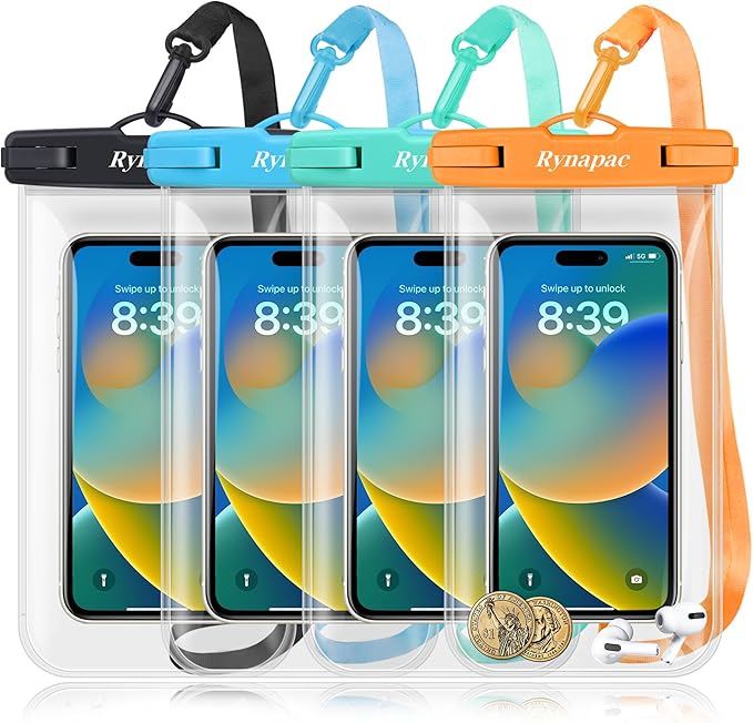 Waterproof Phone Pouch - 2 Pack, IPX8 Waterproof Phone Case with Lanyard for iPhone 17 16 15 Pro Max, Cell Phone Dry Bag for Beach Vacation Travel Cruise Essentials, Touch Screen, Up to 8.5"