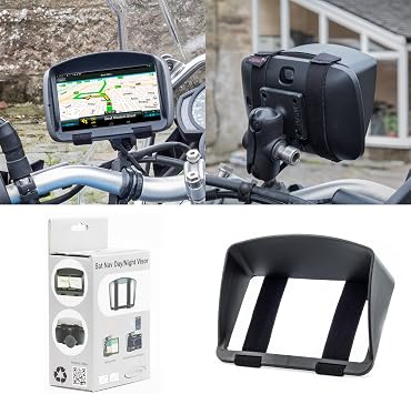 DigiCharge 5-Inch Motorcycle GPS Sun Shade Visor – Fits Garmin Zumo 396/395/595/590, Tomtom Rider 500 550 420 450 410, Go Comfort, Go Supreme, BMW Navigator V/IV – Anti-Glare Clip-On Hood