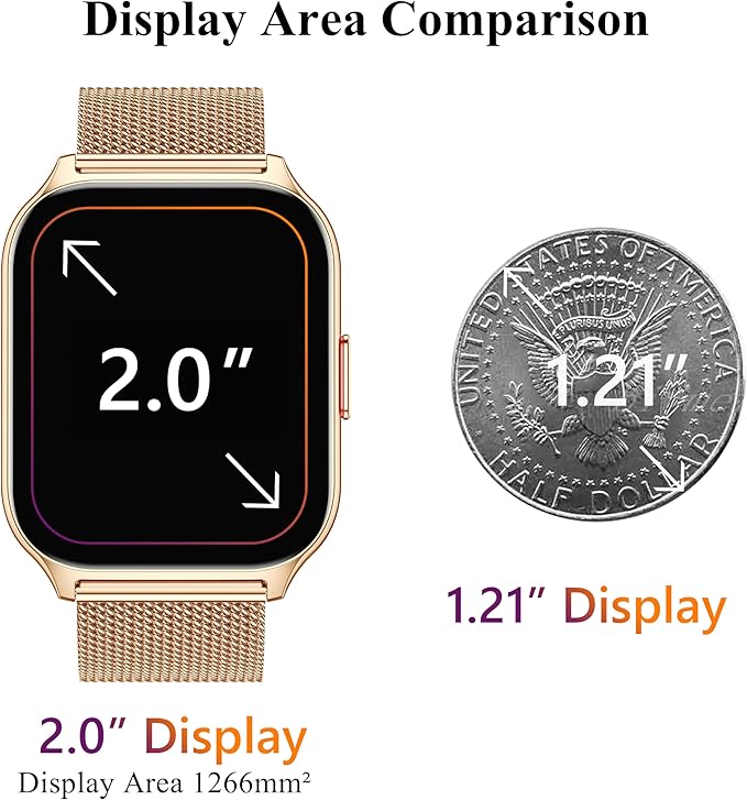 Smart Watch 45mm for Women Men(Dial/Answer Calls), 2.0" Fitness Tracker Watch with Heart Rate/Blood Pressure/Blood Oxygen Monitor for Android iOS