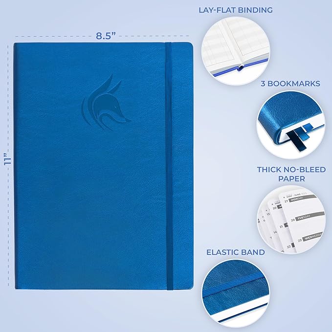 Clever Fox Planner PRO Dated (Jan 2026–Jan 2027) Weekly & Monthly Life Planner to Increase Productivity, Time Management and Hit Your Goals – Organizer, Gratitude Journal – A4 Size (Mystic Blue)