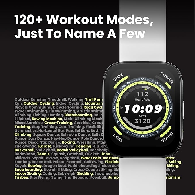 Amazfit Bip 5 Smart Watch 46mm, GPS, Amazon Alexa Built-in, Bluetooth Calling, 10-Day Battery, Heart-Rate & VO2 Max, Sleep Health Monitoring, AI Fitness Tracker App, for Android & iPhone, Black