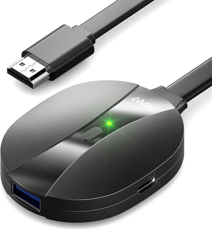 AIMIBO True 4K Wireless Display Adapter 2.4G+5G@60Hz Plug & Play 65FT