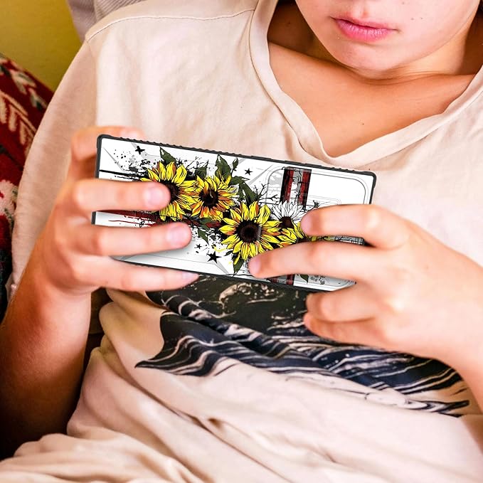 for Galaxy S25 Ultra Case Built in Slide Camera Lens Cover,Heavy Duty Shockproof Protection Dual Layer Case for Samsung Galaxy S25 Ultra 6.9" 2025,Cross American Flag Sunflower