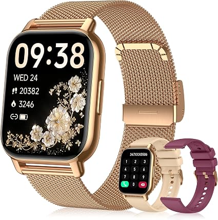 Smart Watch for Women (3 Bands), Fitness Tracker with Bluetooth Calls