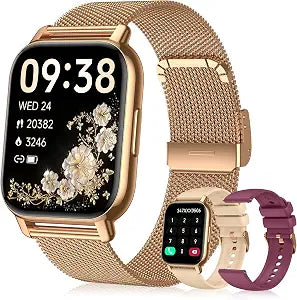 Smart Watch for Women (3 Bands), Fitness Tracker with Bluetooth Calls