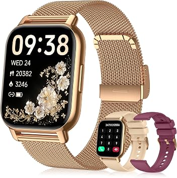 Smart Watch for Women (3 Bands), Fitness Tracker with Bluetooth Calls