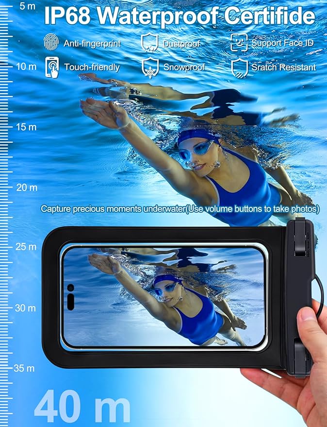 Famoby Up to 8.3" 8 Pack Multicolor Universal Waterproof Phone Pouch, Large Phone Waterproof Case Dry Bag, Protection Level: IP68, Outdoor Sports for Apple iPhone,Samsung,and More, Multicolor 8 Pack