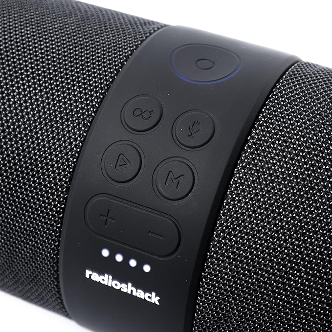 RadioShack IPX6 Waterproof Bluetooth Speaker with RGB Light and Mic, 14W (Black)