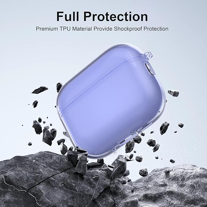 Valkit for Airpods Pro 3 Case Clear with Cleaner Kit | Soft TPU Airpods Pro 3 Generation Case | Protective Cover Shockproof | iPods Pro 3 Cases | for Air pods Pro Gen 3 2025(Clear Purple)