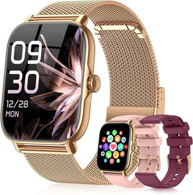 Smart Watches for Women Men (Make/Answer Calls), Steps Counter Fitness Watch for Android iPhone with 120+ Sports, IP68 Waterproof, Sleep Calorie Monitor, Pedometer (Silver)