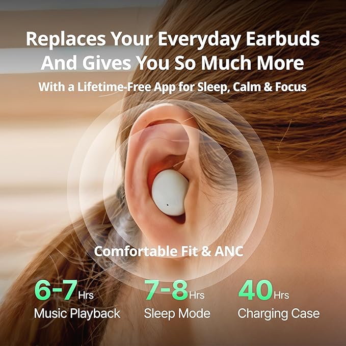 dbbeats Sleep Earbuds with Heart Rate Tracking & Brainwave Audio | Comfortable Fit for Side Sleepers | Noise Cancelling | Sleep, Meditation & Focus