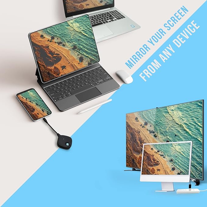 USB-C to HDMI Wireless Extender Kit, USB-C Transmitter HDMI Receiver 10M/30Ft. for Laptop, Phone | Supports Airplay, SmartView, Screen Mirror, Miracast by J-Tech Digital [JTECH-WDEX-10M]