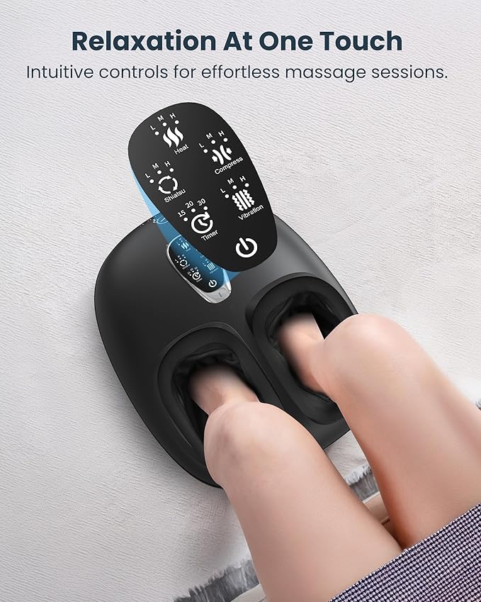 COMFIER Shiatsu Foot Massager with Heat, FSA Eligible Deep Kneading, Compression Feet Massage, Foot Massager for Delivers Pain Relief, Plantar Fasciitis, Neuropathy