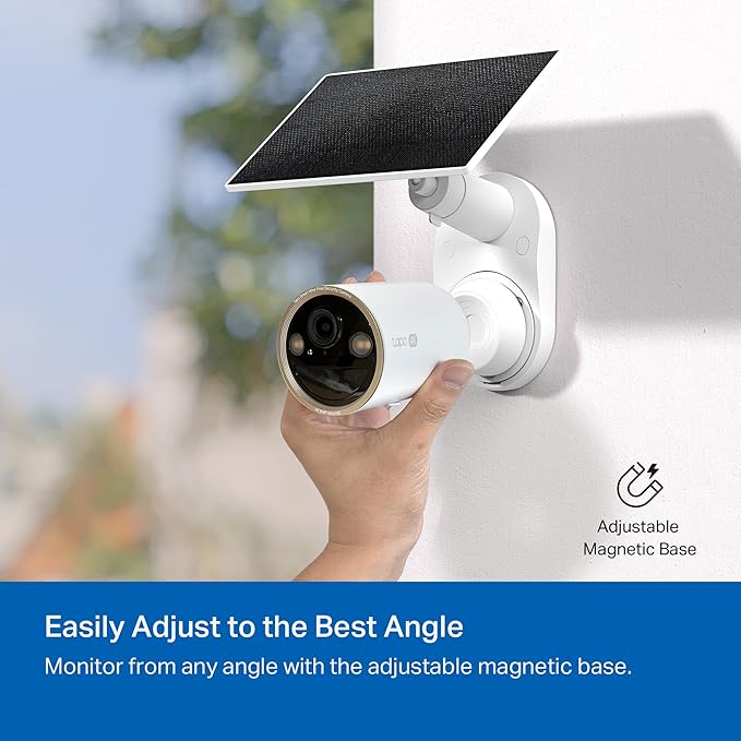 Tapo MagCam 4K Solar, 4K Ultra HD Outdoor Wireless Battery Camera w/Solar Panel – 24/7 Capture, Free Person/Vehicle Detection, Starlight Color Night Vision, Works w/Alexa & Google Assistant