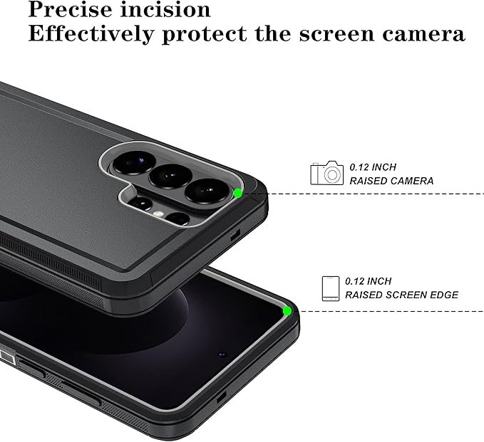 ONOLA Phone Case for Samsung Galaxy S26 Ultra Case with HD Screen Protector, Heavy Duty Shockproof & Dropproof 3-Layer Cover Phone Case for Galaxy S26 Ultra 6.9'',BlackGrey