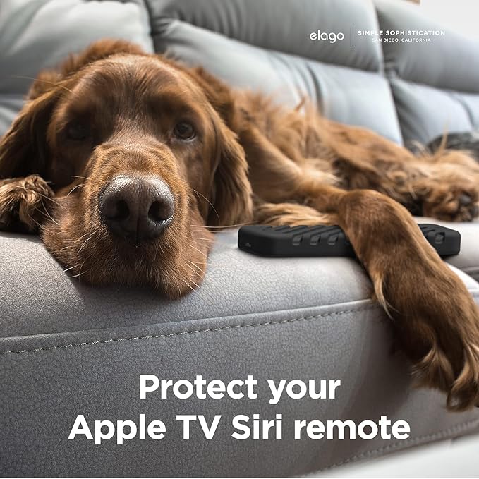 elago R3 Protective Case Compatible with 2022 Apple TV Siri Remote 3rd Generation, Compatible with 2021 Apple TV Siri Remote 2nd Gen - Lanyard, Great Grip, Shock Absorption, Drop Protection [Black]