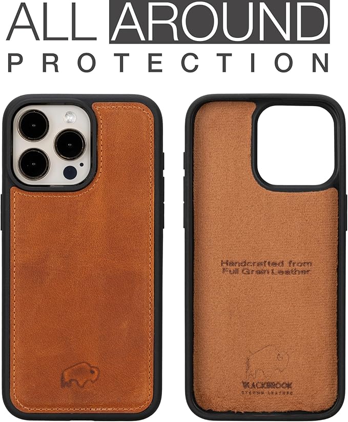 BLACKBROOK Leather Wallet Case for iPhone 15 Pro Max, Carter Premium Leather Magnetic 2-in-1 Wallet Set, Ready for MagSafe, RFID Protection, 4 Card Slots & ID Pocket, Compatible with iPhone 15 Pro Max