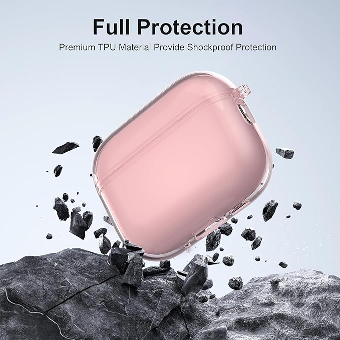 Valkit for Airpods Pro 3 Case Clear with Cleaner Kit | Soft TPU Airpods Pro 3 Generation Case | Protective Cover Shockproof | iPods Pro 3 Cases | for Air pods Pro Gen 3 2025(Clear Pink)