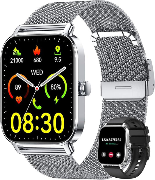 Smart Watch for Women Fitness Tracker: Make Answer Call Waterproof Running Smartwatch Android Phone iPhone Samsung Compatible Digital Mens Watches Pedometer Step Tracker Heart Rate Monitor