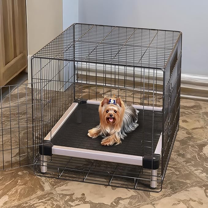 FXW TitanNest Chew-Proof Elevated Dog Bed, Raised Cot for Indoor/Outdoor/Camping Use, Durable & Waterproof Cooling Pet Bed for Toy Dogs, 23.0" L x 17.0" W x 4.5" H, Black