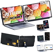 Upgraded Laptop Screen Extender, 15.6”Ultra-Thin Dual Portable Monitor with 1080P FHD IPS, Detachable & 4-in-1 Modes, USB-C/HDMI Plug-Play Monitor Extender for Mac/Win/Android, Fits 13-17" Laptops - Image 1