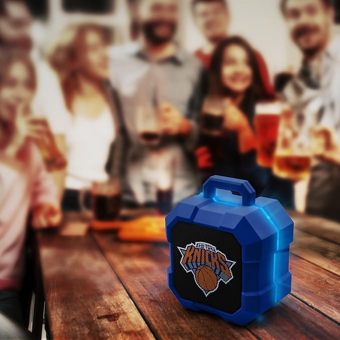 SOAR NBA Shockbox LED Wireless Bluetooth Speaker - Water Resistant IPX4, 5.0 Bluetooth with Over 5 Hours of Play Time - Small Portable Speaker - Officially Licensed NBA, Perfect Home & Outdoor Speaker