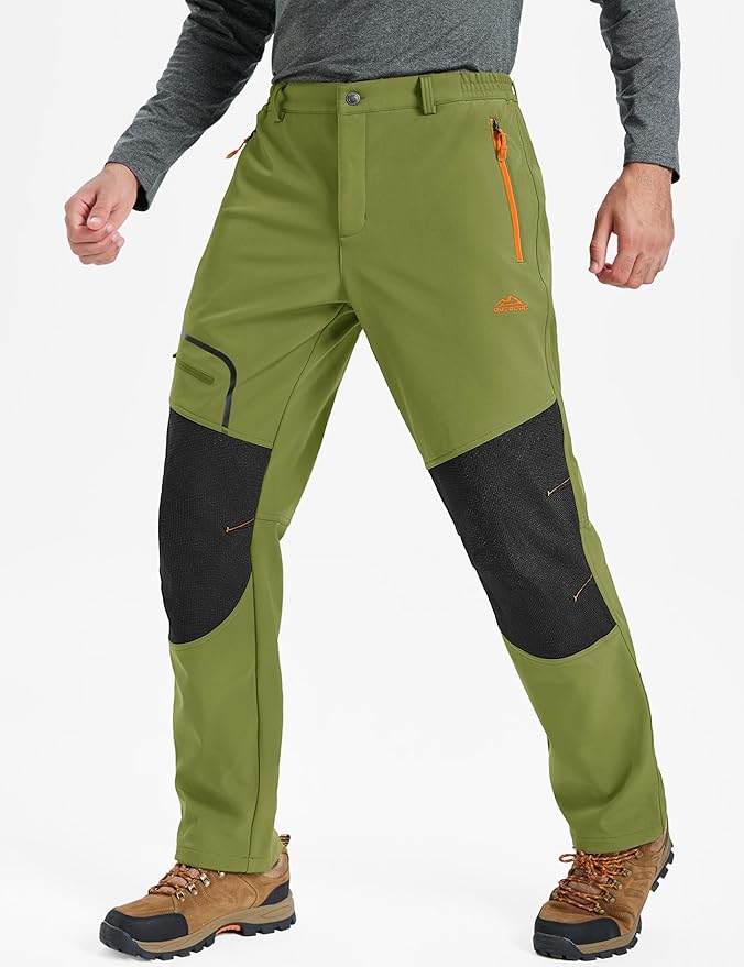 TACVASEN Men's Snow Ski Pants Fleece Lined Winter Pants for Men Water Resistant Thermal Snowboard Hiking Hunting Work