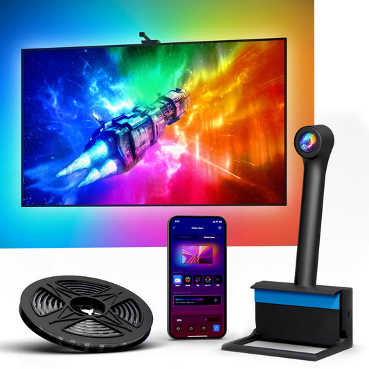 Ailofy TV LED Backlight with Camera, RGBIC Lights Sync with 75-85 Inch TVs