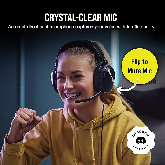 HS55 Surround Gaming Headset (Leatherette Memory Foam Ear Pads, Dolby Audio 7.1 Surround Sound, Lightweight, Omni-Directional Microphone, Multi-Platform Compatibility) Carbon (Renewed)