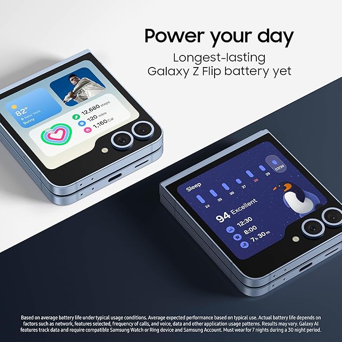 Samsung Galaxy Z Flip 6 5G, US Version, 512GB, Blue - Unlocked (Renewed)