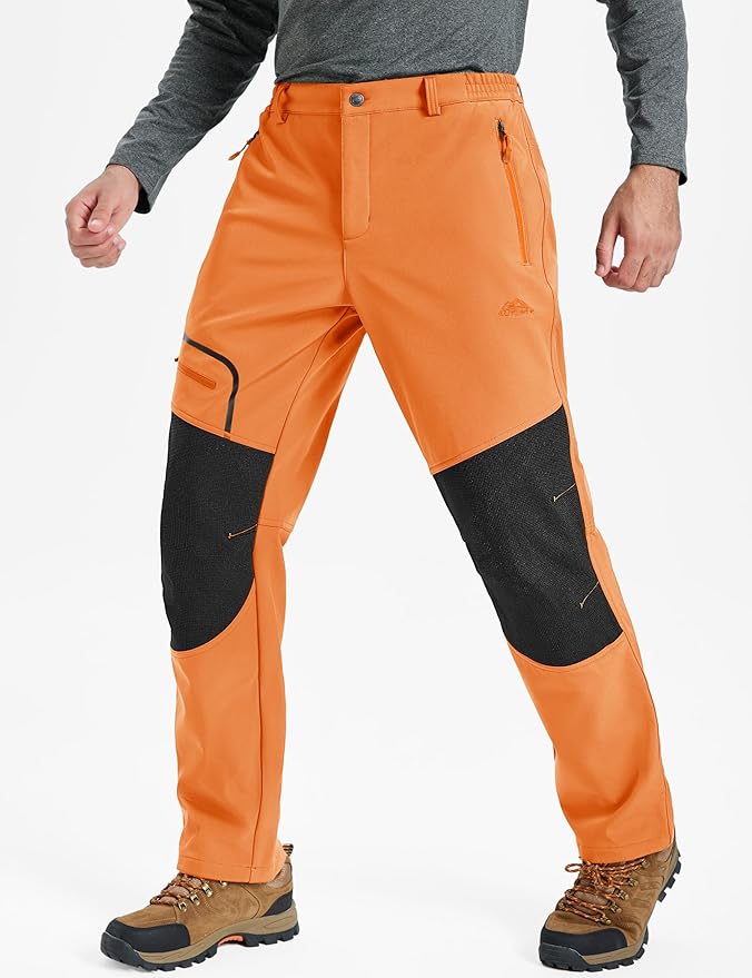 TACVASEN Men's Snow Ski Pants Fleece Lined Winter Pants for Men Water Resistant Thermal Snowboard Hiking Hunting Work