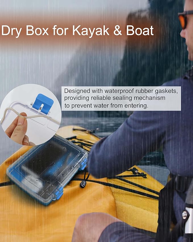 Waterproof Dry Box Watertight Storage Box Waterproof Drybox for Kayak & Boat Waterproof Containers Dry Storage Box Floating Carrying Dry Tackle Box with Rope