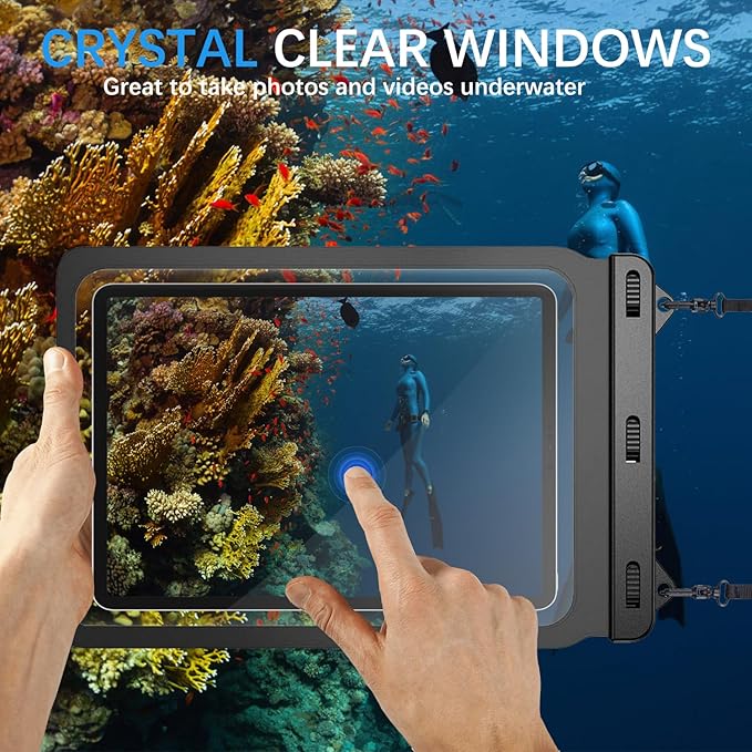 Universal iPad Waterproof Case Dry Bag Pouch for iPad Pro 12.9" 6th/5th/4th/3rd Gen iPad Pro 11" iPad 11th A16 iPad Air 6/5/4 10.9" Galaxy Tab S10+ S9+ S8+ Galaxy Tab S10/S9 FE+