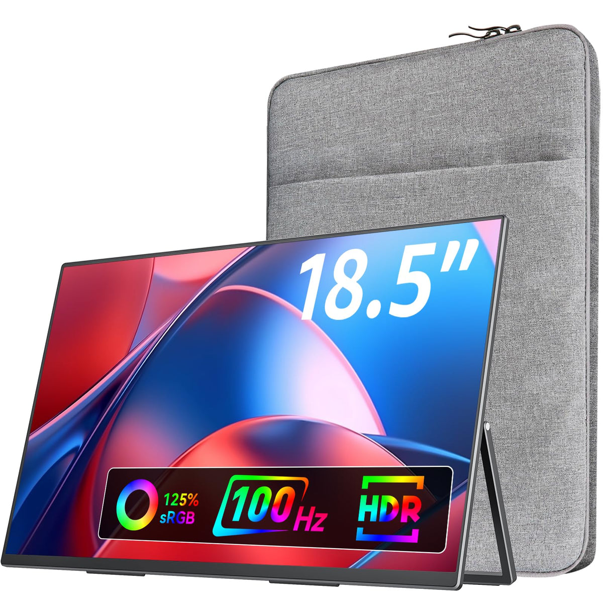 VisionOwl Portable Monitor for Laptop, IPS USB-C HDMI Travel Second Monitor for MacBook Pro Air, PC, PS5, Xbox, Portable Second Screen, Built-in Kickstand, Speakers, VESA Mountable