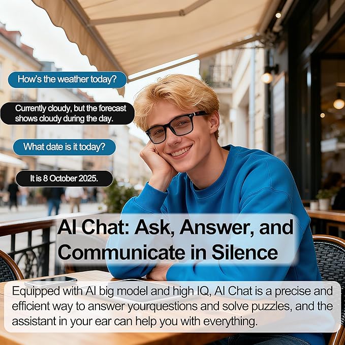 AI Smart Wireless Bluetooth Translation Glasses for Men/Women with Speakers/Bluetooth&140+ Languages Translation Sports/Travel/Drive/Busniess (C3+AI+Color Change Lenses+Black)